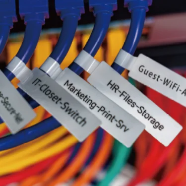 F-Series cable labels pada kabel jaringan